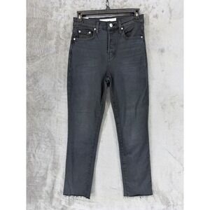 Frank & Eileen Cork High Rise Cropped‎ Jeans Worn Black D601 Size 25